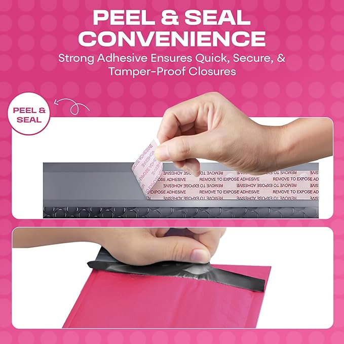 Hot Pink Extra Large Poly Bubble Mailers 14.25x20 inch #7 | Self Seal Large Padded Envelopes | Air Cushioned Bubble Mailer | Usable Size 14.25x19 Lightweight Mailing Shipping Bags| 100 Pack Bulk