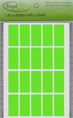 Royal Green Neon Green Rectangular Multicolored Stickers (40mm x 19mm) 1.57 inch x 0.75-1000 Pack