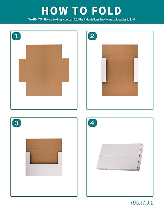 9x6x1.3 inch Small Shipping Boxes, Multi-Depth Flat Cardboard Boxes with Fragile Stickers for DVD Shipping, Packing, Moving, Storage, Brown, 25 Pack