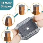 Ansible 24 Pcs Chair Leg Floor Protectors Square, Silicone Felt Furniture Leg Pads Caps Covers for Hardwood Floors (Fit:3/4" to 1")