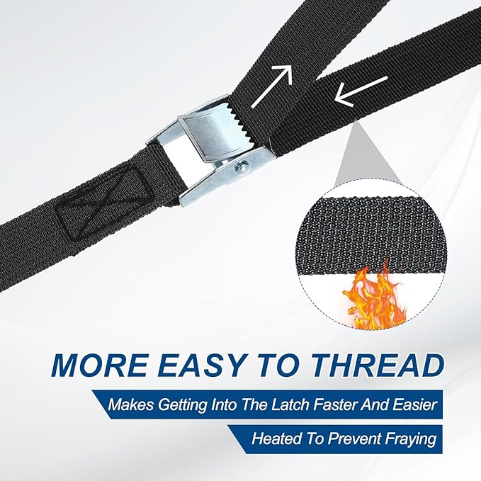 PATIKIL Lashing Straps 1" x 20 Ft, Tie Down Strap Cam Buckle Adjustable Ratchet Straps 551 lbs for Cargo Trucks Motorcycle Luggage, Black