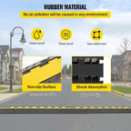 VEVOR 5 Pack Rubber Cable Protector Ramp 2 Channel Heavy Duty 66,000 lbs Load Capacity Cable Wire Cord Cover Ramp Speed Bump Driveway Hose Cable Ramp Protective Cover (2-Channel, 5 Pack-66,000 lbs)