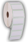 2.25" X 1.25" Direct Thermal Perforated Stickers Labels for Barcodes, Address, Consignment - Compatible with Zebra, Rollo, Godex and More (Green Border, 1 ROLL)
