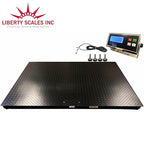Liberty Scales Heavy Duty Industrial 60" x 60" Floor Scale with 2 Bumper Guards Accurate Digital Pallet 5’ x 5’ Scales for Warehouse or Shipping Weighing (10,000 lbs x 1 lb)