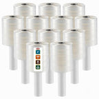 12 Pack Industrial Strength Mini Hand Stretch Wrap 5" 1000 Ft Roll 80 Gauge Thick, Shrink Wrap Roll for Moving Supplies, Furniture, Pallets, Plastic Wrap for Packing, Heavy Duty Stretch Film