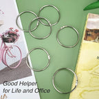 OWLKELA 2 Inch 30 Pack Loose Leaf Binder Rings, Keychain Key Ring with Metal Nickel Plated for Index Cards, Ideal for School, Home, or Office