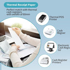 MFLABEL Thermal Receipt Paper Rolls - 50 Rolls of 3-1/8" x 230ft High-Sensitivity POS Register Paper, Compatible with Square, Clover, ERC, Zebra, Star, and Most Thermal Receipt Printers