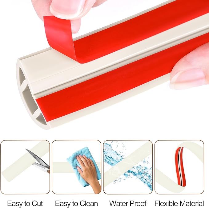 MYFAMIREA 5FT Floor Cord Cover for Wire Self Adhesive Cable Cavity Management PVC Extension Cord Hider Power Floor Wire Protector Cover Prevent Cable Trip for Office Home Outdoor (Beige, 1.97'')