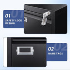 5 Drawer File Cabinet, Filing Cabinets for Home Office, Vertical File Cabinet with Lock, 61.6" H Locking File Cabinet for A4 Legal/Letter, Assembly Required (Black)