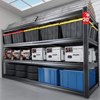 72" W Storage Shelves Heavy Duty Garage Shelving 30" D Metal Shelving Unit, 4 Tier Adjustable Shelves, 3500LBS Steel Industrial Shelving for Basement Warehouse Commercial, 72" W*30" D*72”H