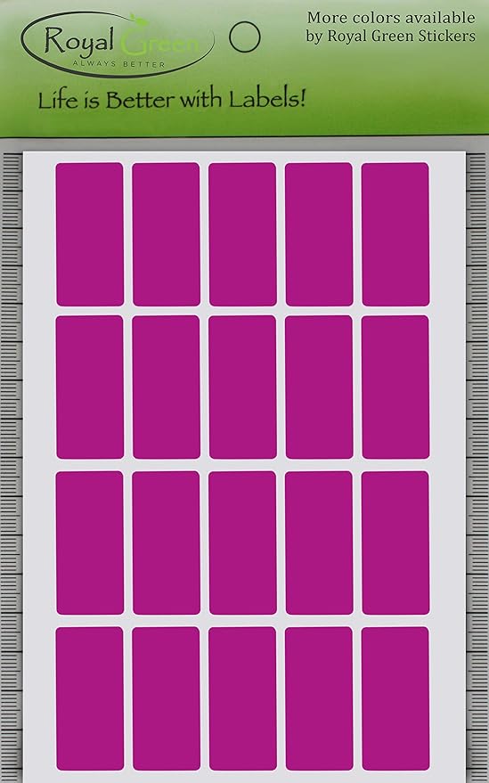 Royal Green Small Label Tags Stickers in Purple (40mm x 19mm) 1.57 inch x 0.75-2000 Pack