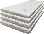 Foamma 2” x 30” x 72” High Density Foam Bunk Mattress, Organic Cotton Cover, Made in USA, Comfortable, CertiPUR-US Certified, 4 Pack