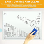 H-Qprobd Dry Erase White Board for Wall 72"x40" Magnetic Glass Frameless Whiteboard Mount for Home School Supplies or Home Office Decor, Includes 8 Magnets, 8 Markers and 2 Erasers
