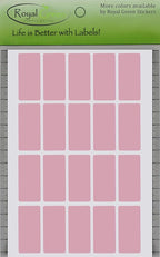 Royal Green Color Code Labels Rectangular 1.57 inch x 0.75 inch Pastel Pink Stickers Rectangular Labels (40mm x 19mm) - 1000 Pack