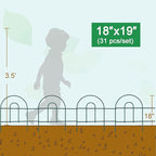 Decorative Garden Folding Border Fence, Metal Wire Edging Flower Fence Panel 18in X50ft Outdoor Patio Landscape