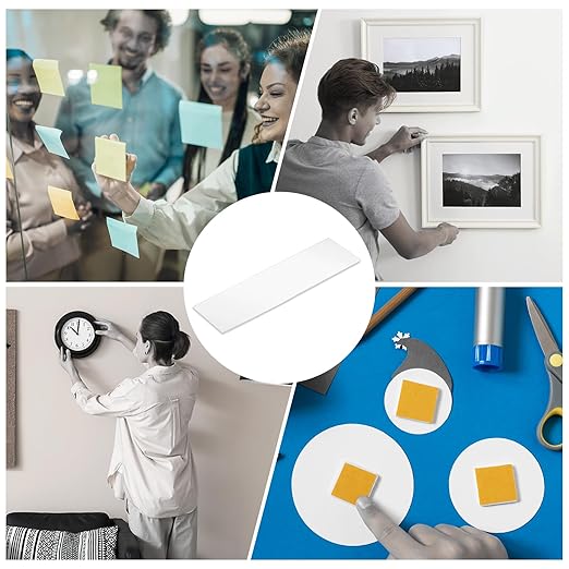 uxcell 10Pcs Double Sided Adhesive Pads, 4.72" x 1.18" Clear Removable Heavy Duty Mounting Tape Picture Hanging Sticky Adhesive Pad for Wall, Poster Picture, DIY Craft