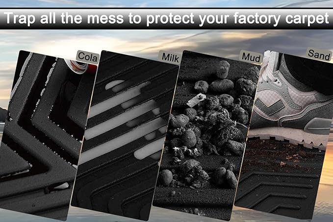 Aiqiying Floor Mats Compatible with Ford Escape 2020-2025 Models，All Weather Carpet Liners Waterproof Durable Custom-Fit Front Rear Full Set Protection TPE Accessories