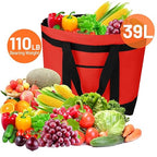 Insulated Reusable Tote Bag for Grocery Shopping for Women, Pizza/Food Delivery Bag to Keep Food Cold/Hot for Commercial Food Transport, Cooler bags for Travel/Beach/Picnic, Non-Waterproof, Red