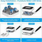 New Upgraded Furniture Sliders for Hard Floors & Carpets, 2-in-1 Furniture Movers with Wheels, Furniture Dolly for Moving Heavy Duty Sofa, Bed, Appliance, Load Capacity Up to 750lb