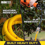 Iron Forge Cable Weatherproof 50 Ft Outdoor Extension Cord - 16/3 SJTW 13 Amp Heavy Duty Highly Visible Yellow Extension Cord 50ft 3 Prong - Lighted End