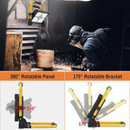 ERAY Rechargeable Work Light with Remote Control and Stand,15000mAh Battery 10000LM Worklight, Portable Solar Camping Lights, IP66 4 Lighting Modes Work Lights for Outdoor Emergency Car Repairing