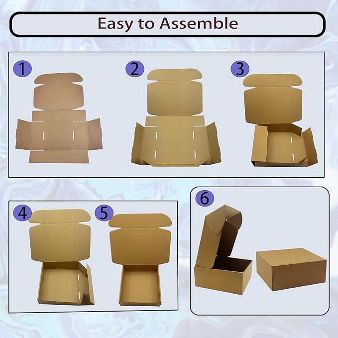9x9x3 Inches Shipping Boxes Set of 25，Brown Cardboard Boxes Recyclable Corrugated Mailers for Small Business, E-commerce, Gift Packaging Storage Boxes Products Box Self-Locking Folding Boxes