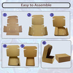 11x10x3 Inches Shipping Boxes Set of 25，Brown Cardboard Boxes Recyclable Corrugated Mailers for Small Business, E-commerce, Gift Packaging Storage Boxes Products Box Self-Locking Folding Boxes
