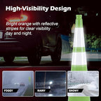 6 Pack 36 Inch Green PVC Traffic Cones with Black Base, Stable Large Size Safety Cones for Highway, Construction, and Outdoor Use (6, Green, 36 Inch)