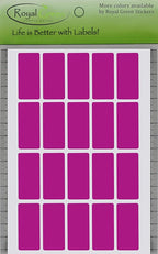 Royal Green Purple Rectangle Stickers 1.57 inch x 0.75 inch - Color Coding Labels Rectangular (40mm x 19mm) 300 Pack