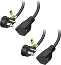 Cable Matters 2-Pack Low Profile Flat Plug Extension Cord (Power Extension Cable) 15 Feet (NEMA 5-15P to NEMA 5-15R)