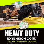 3ft Outdoor/Indoor Extension Cord 12/3 Gauge Extra Heavy Duty 3 Prong SJTW, Waterproof, Flexible Cold-Resistant Long Power Cord,15A 125V 1875W, Yellow by LifeSupplyUSA
