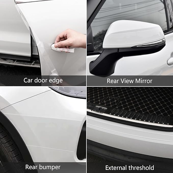 DGSL Car Door Edge Guards Door Sill Protector, 2In x 33Ft 5D Carbon Fiber Car Wrap Film, Vinyl Automotive Wrap Film Anti-Collision Fits for Most Car(Transparent)