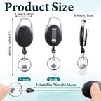 Laumoi 80 Packs Retractable ID Badge Holder Name ID Badge Reel Clips Keychain with Belt Clip and Key Ring for Office Worker Doctor Nurse Employee (Multicolor)