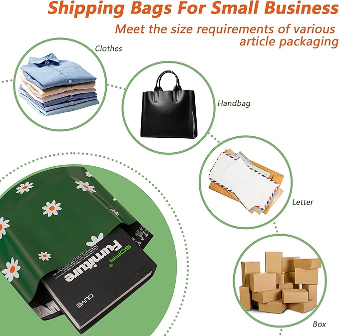 Poly Mailers 10x13 Inch 100 Pcs - Cherry printed Shipping Bags, 2.4mil Thickness, Waterproof and Tear Resistant Mailing Envelopes, Self-Sealing Packaging Bags for Small Business