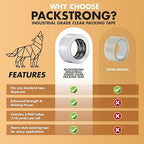 Packstrong Industrial Grade Clear Packing Tape 6 Rolls - 110 Yards per Roll - 2" Wide x 2.7 mil Thick, Acrylic Adhesive Heavy Duty Tape for Box Office Moving Packaging Shipping