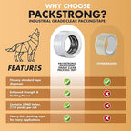 Packstrong Industrial Grade Clear Packing Tape 84 Rolls - 110 Yards per Roll - 2" Wide x 2 mil Thick, Acrylic Adhesive Tape for Box Office Moving Packaging Shipping
