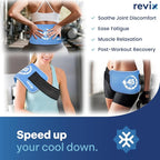 REVIX Ice Pack for Injuries Reusable, 45-Minute Long-Lasting Cold Pack for Knee, Shoulder, Back with Ice Grid Gel Design, Reusable Gel Ice Wrap, Universal Use for Elbow, Calf, Hip, Tight, 14 × 7"