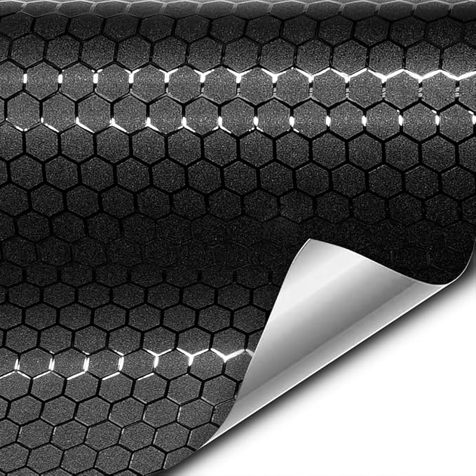 VViViD+ Honeycomb Matte Black Medium Pattern Car Wrap Vinyl (1ft x 5ft)
