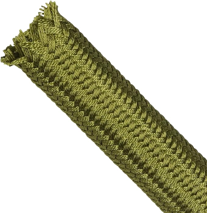 Polyamide Cable Sleeve, 10ft Flexible Expandable Braided Sleeving, Cable Management Sleeve for TV Computer Office Home Entertainment (Green, 3/8")