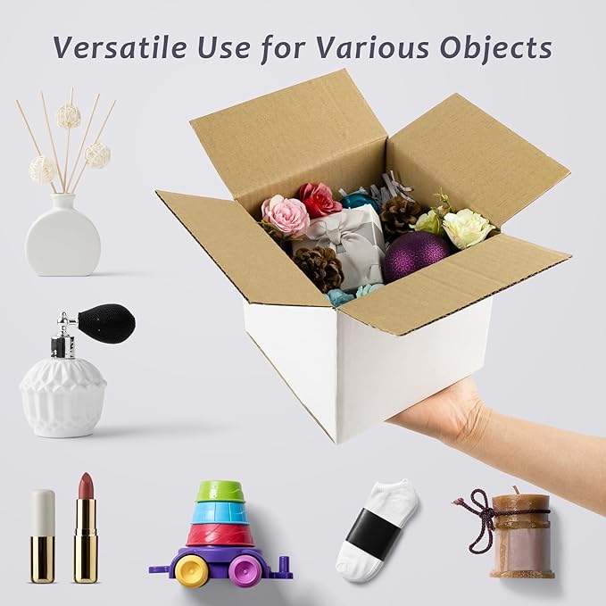 Frametory 6x6x6 Pack of 25 Corrugated Cardboard Packing Shipping Mailing Moving Carton Boxes, White