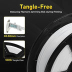 FLASHFORGE Rapid PETG Filament 1.75mm White, Max 600mm/s High Speed Printing, 3D Printer Filament 1kg Spool, Dimensional Accuracy +/- 0.02mm, Fits Most 3D Printers
