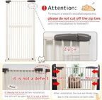 Lumizone Extra Tall Cat Gate 61.02" High Pressure Mounted Extra Wide 55.12"-59.24" (17Sizes) 1.37" Gap No Drilling Auto-Close Tall Pet Gate for Dogs (Cream, 55.12"-59.24" W)