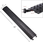 Small 1 Piece - Floor Cord Cover Cord Protector Drop Over Drop Trak Cable Ramp for Office Warehouse - Black
