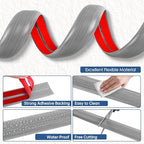 Floor Cord Cover for Wires on Floor Self Adhesive Cord Hider Floor Cable Management Wire Covers for Cords Protector Prevent Cable Trips Cord Cavity W 0.47" x H 0.27", Gray Wood, 3.3Ft