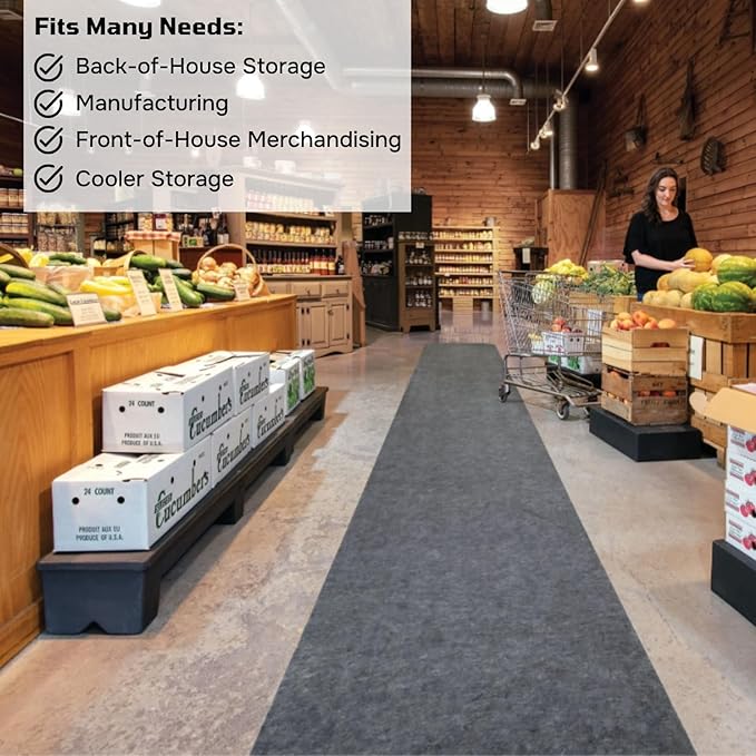 Slim Jim DUN5016 Narrow Heavy-Duty Plastic Poly Dunnage Rack for Commercial Storage 60" x 12" x 8" with 1000 lb Capacity | For Storage, Warehouses, Merchandising - 2 Pack