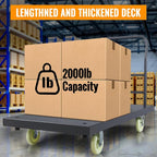 Extra Large Platform Truck Cart, 47 X 24 Dollies Cart, Heavy Duty Push Cart Dollies with 2500 LBS Capacity, Foldable Flat Cart Hand Trucks with 5" Swivel Wheels