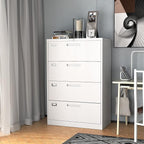 Lateral File Cabinet with Lock, 4 Drawer Large Metal Filing Cabinet,Home Office Lockable Storage Cabinet for Hanging Files Letter/Legal/F4/A4 Size-Assembly Required