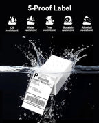 Phomemo 4x6 Thermal Label Printer Paper - 500 PCS Red 4"x6" Fan-Fold Shipping Supplies Labels - Water/Oilproof Label Stickers - Permanent Adhesive 4x6 Mailing Labels Paper for Thermal Printer