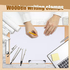 Henoyso 16 Pcs 11x17 Clipboard Wooden Lap Board with Low Profile Clip Brown Double Landscape Clip Hardboard Drawing Board Landscape Horizontal Large Clipboard for Desk Paper Sketching Art Supplies