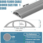 Floor Cord Covers for Wires 10FT Cable Hider Wire Cover Self Adhesive Cord Hider Floor for Offices, Homes, Workshops, Warehouses Cable Cavity 0.39" W x 0.27" H